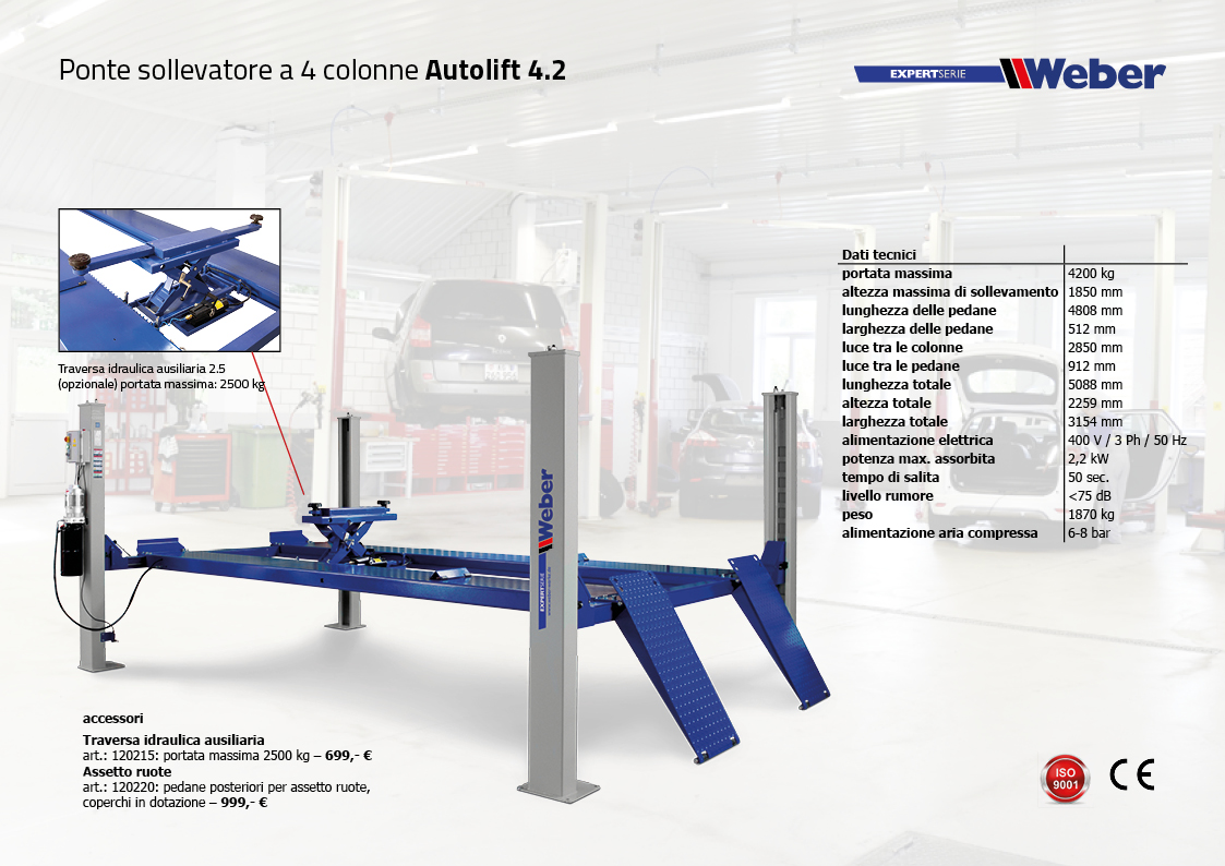 Ponte Sollevatore A 4 Colonne Weber Expert Serie Autolift 4 2