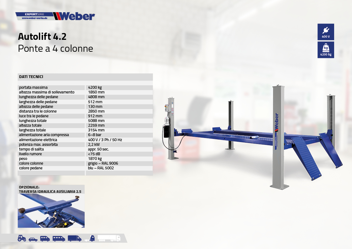 Ponte Sollevatore A Colonne Weber Expert Serie Autolift