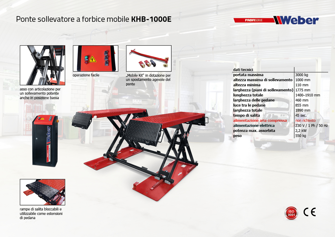 Ponte sollevatore Weber a forbice mobile KHB-1000E
