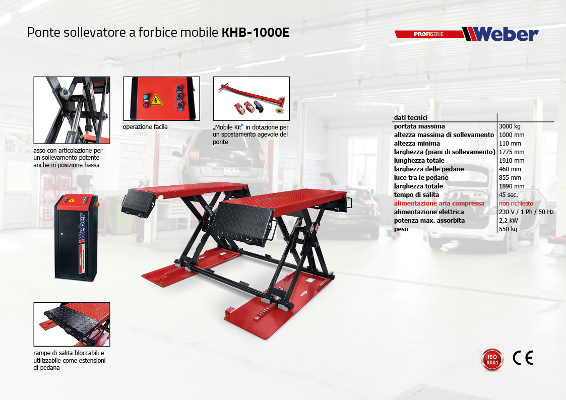 Ponte sollevatore Weber a forbice mobile KHB-1000E
