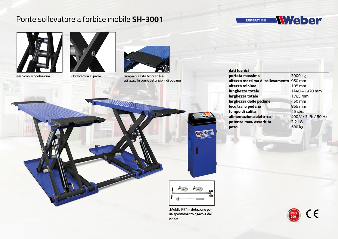 Ponte sollevatore Weber a forbice mobile SH-3001