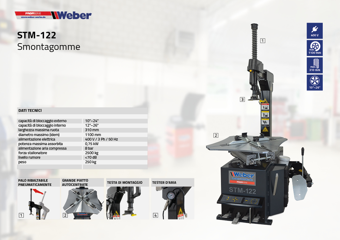 Smontagomme Weber PROFISERIE STM-122