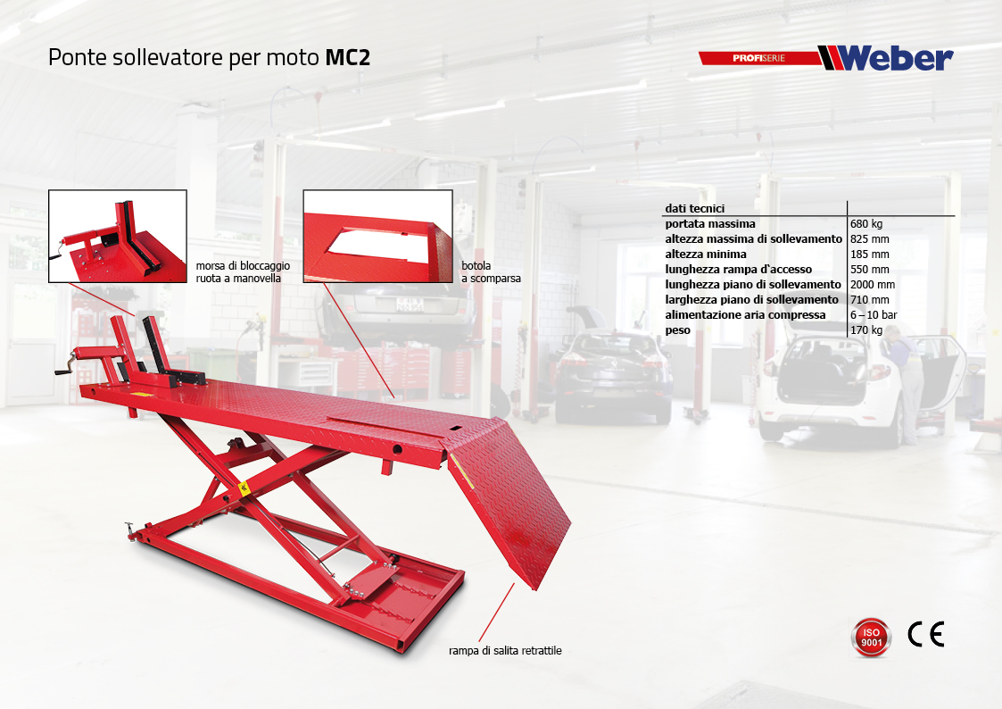 Ponte sollevatore Weber per moto MC2