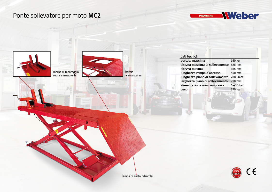 Ponte sollevatore Weber per moto MC2