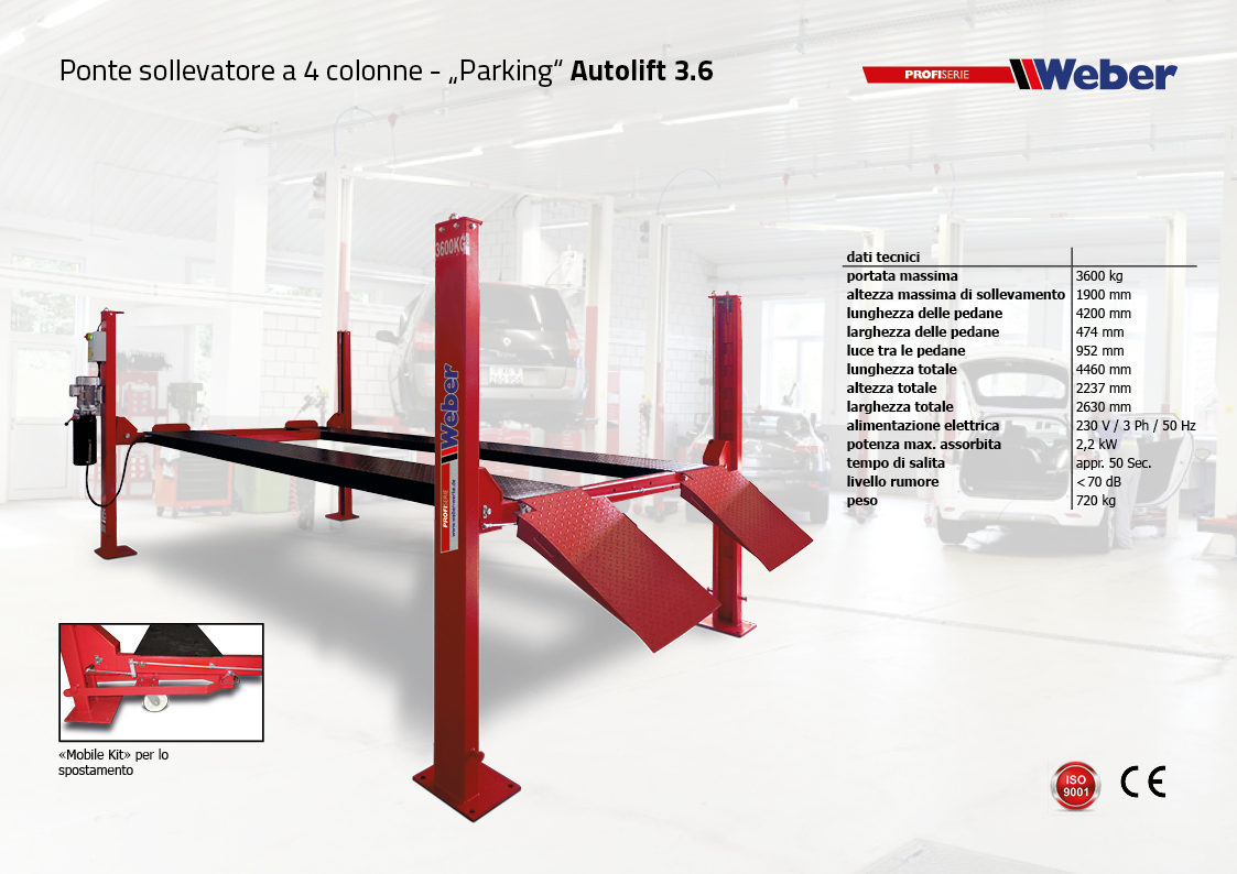 Autolift 3.6 Ponte sollevatore 4 colonne - Parking