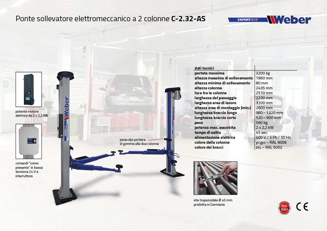 Ponte sollevatore elettromeccanico a 2 colonne C-2.32-AS