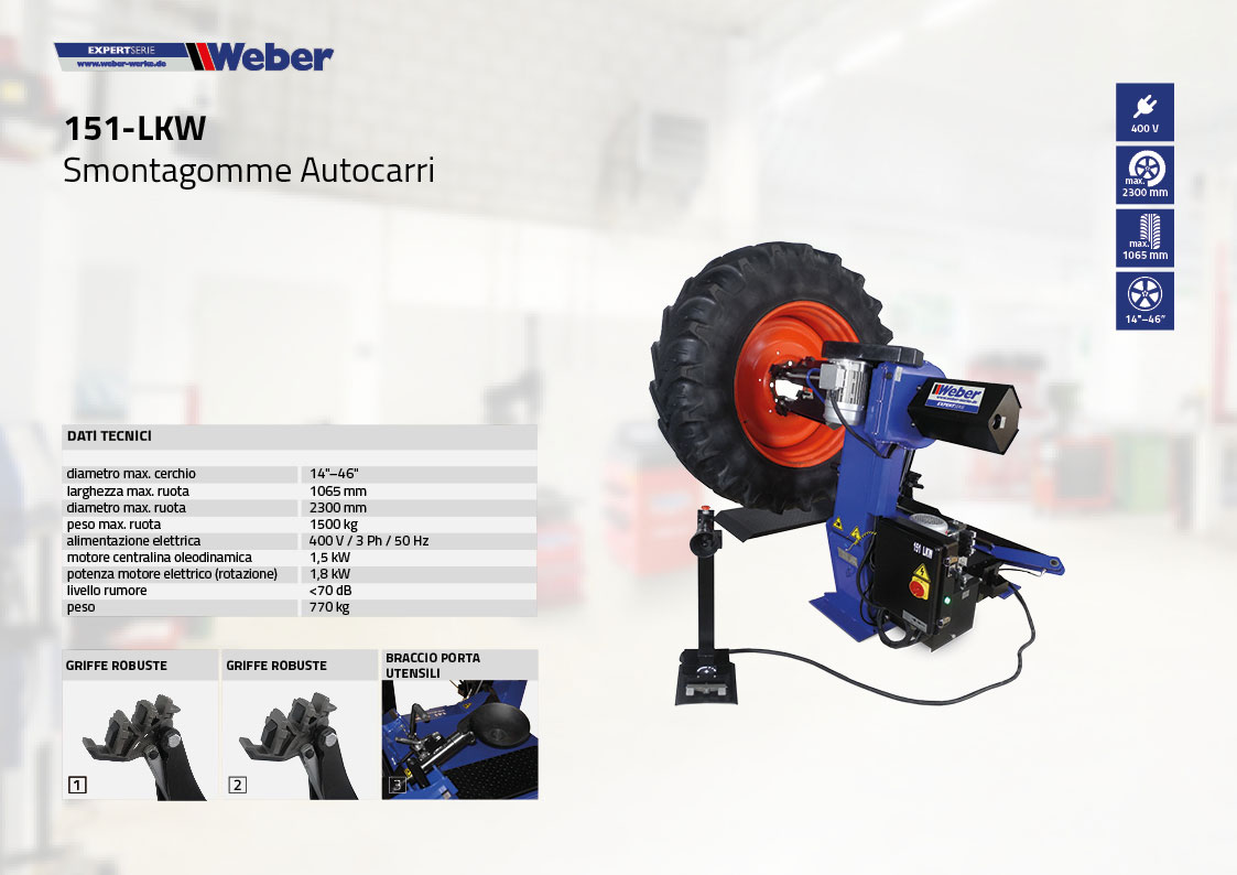 Smontagomme Autocarri Weber Expert-Serie 151-LKW