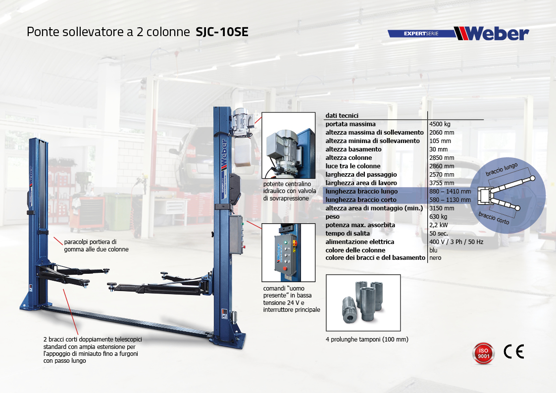 Ponte sollevatore a 2 colonne SJC-10SE