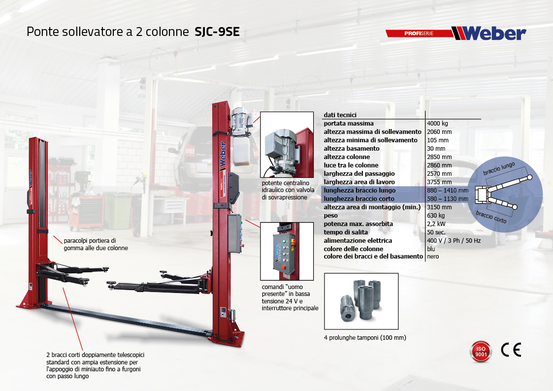 Ponte sollevatore a 2 colonne SJC-9SE