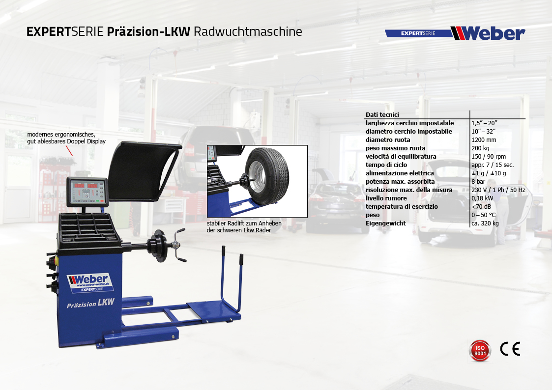 Equilibratrice Weber ExpertSerie Präzision-LKW