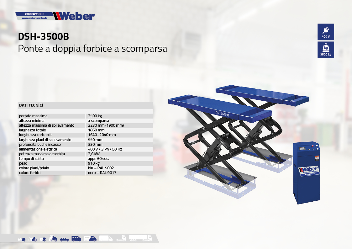 Ponte sollevatore a doppia forbice Weber Expert Serie DSH-3500B