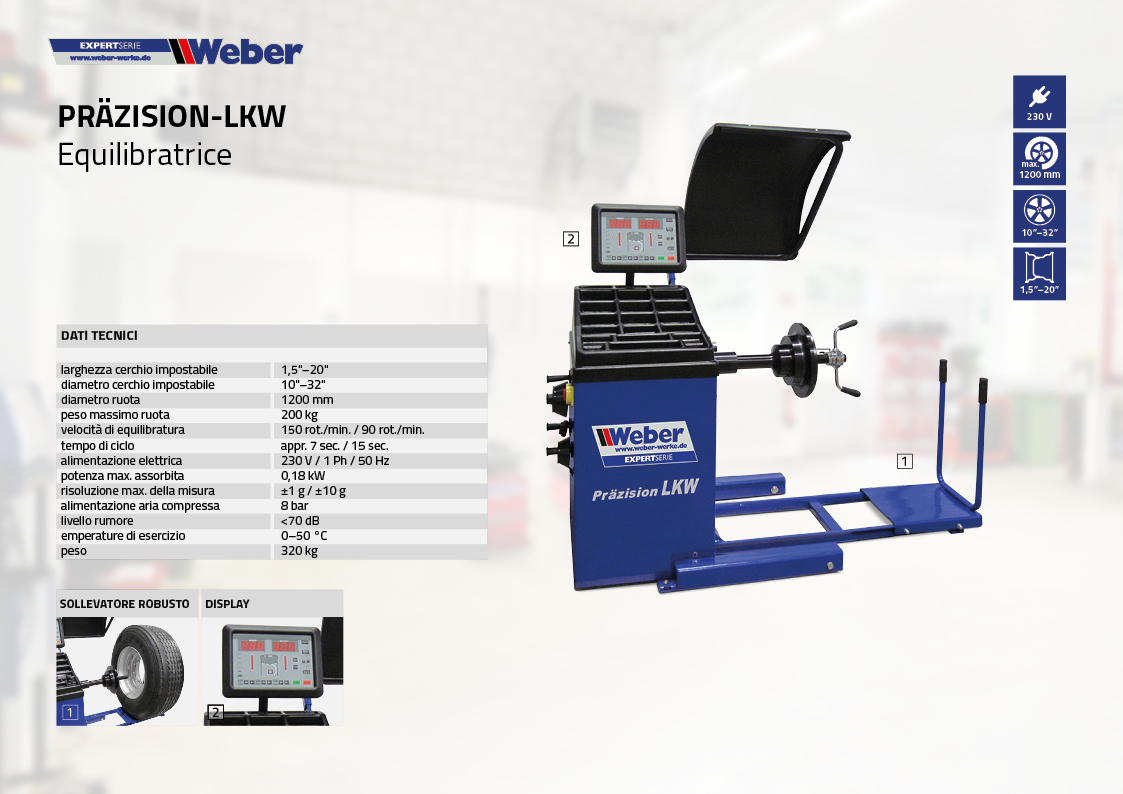 Equilibratrice Weber ExpertSerie Präzision-LKW