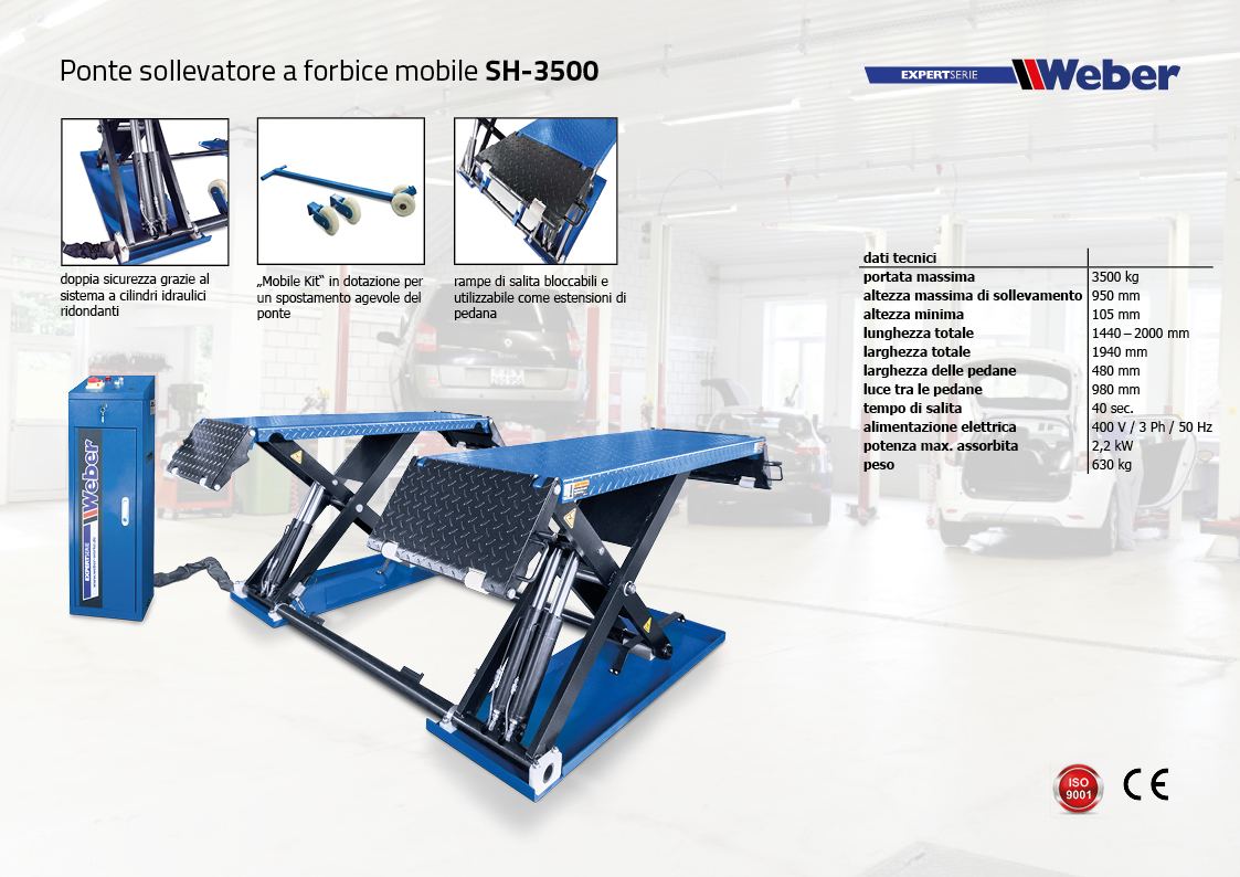 Ponte sollevatore Weber a forbice mobile SH-3500