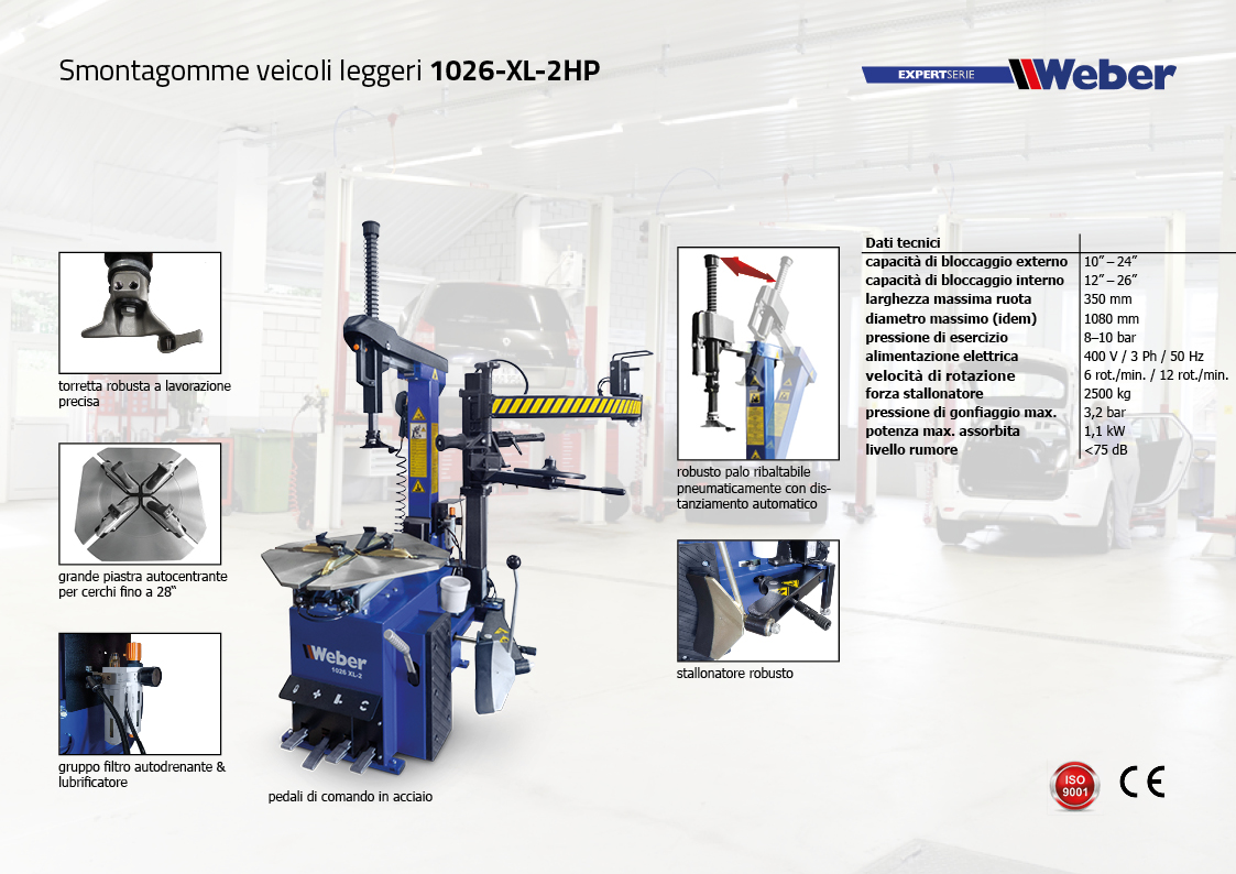Smontagomme veicoli leggeri 1026-XL-2HP