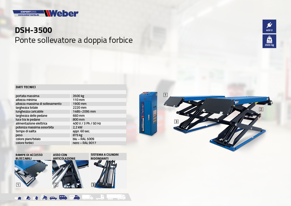 Ponte sollevatore a doppia forbice DSH-3500