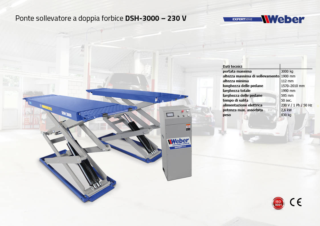 Ponte sollevatore a doppia forbice Weber ExpertSerie DSH-3000 – 230 V