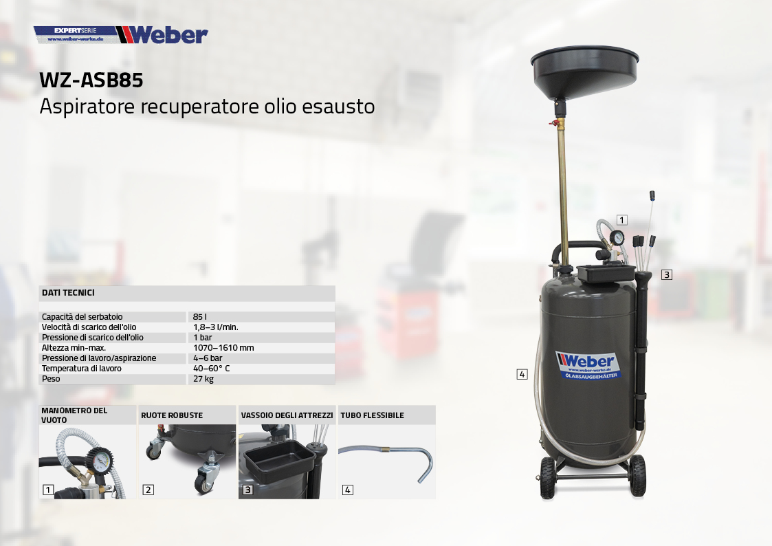 Aspiratore recuperatore olio esausto WZ-ASB85